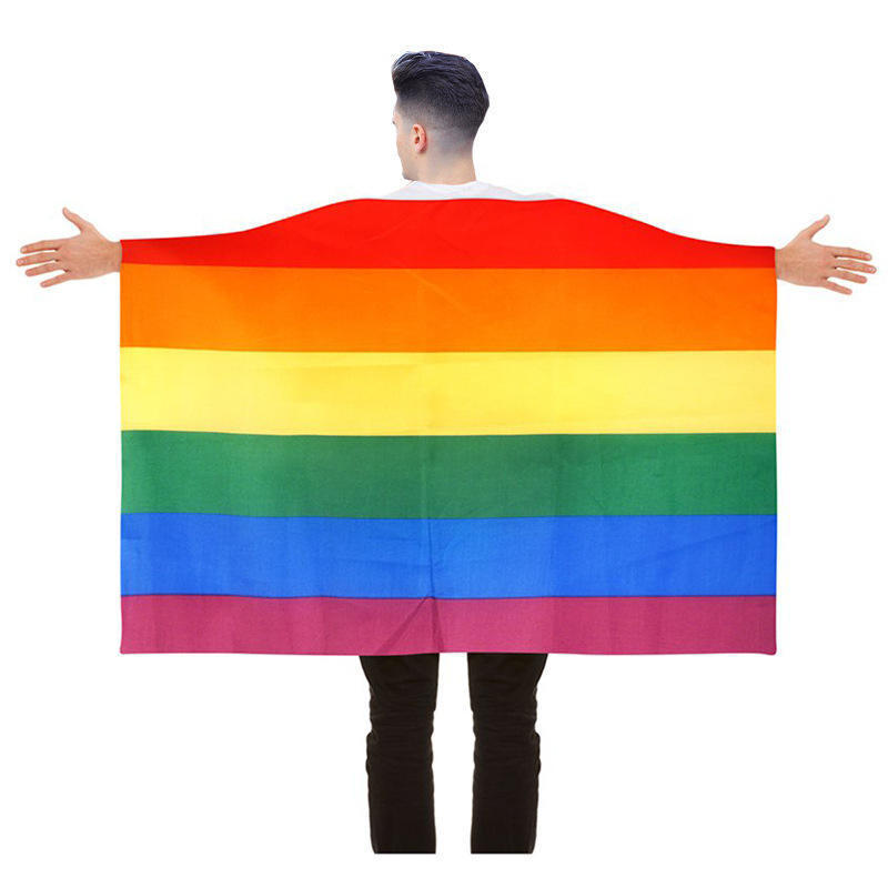 High Quality Cheap 100% polyester 3*5ft France pride national flag Cape with sleeve