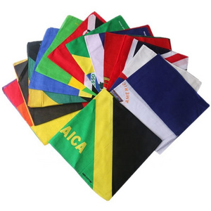 Custom Multi Colors Cotton Bandana 54*54cm Square Headband Country Nation Flag Bandanas