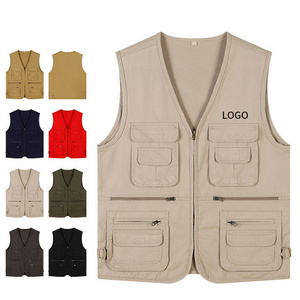 Factory Customized Logo Security Vest Breathable Photographer Work Waistcoat Vest Fishing Vest With Pockets