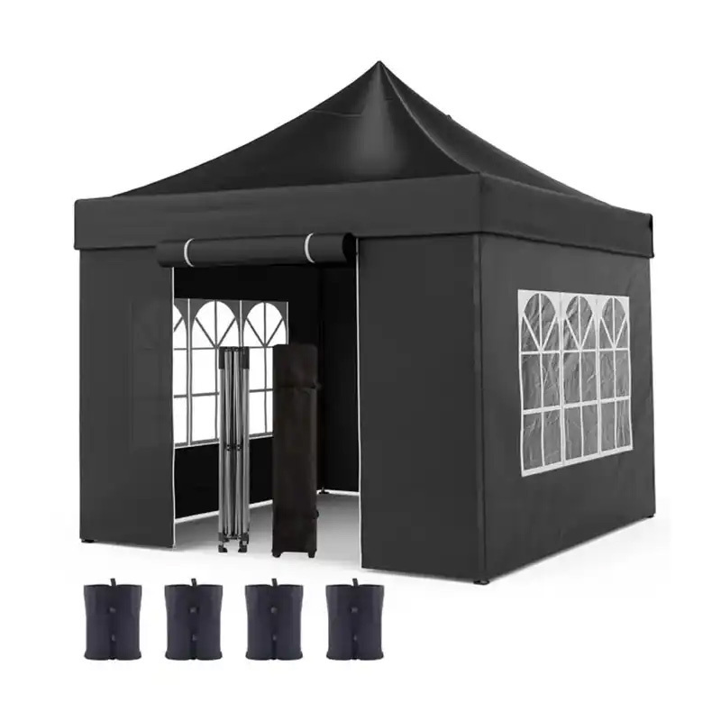 Heavy Duty Gazebo Outdoor Large Iron Shelf 3x3m Pop Up Canopy Tent Events Tent