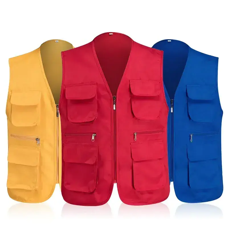 Factory Customized Logo Security Vest Breathable Photographer Work Waistcoat Vest Fishing Vest With Pockets