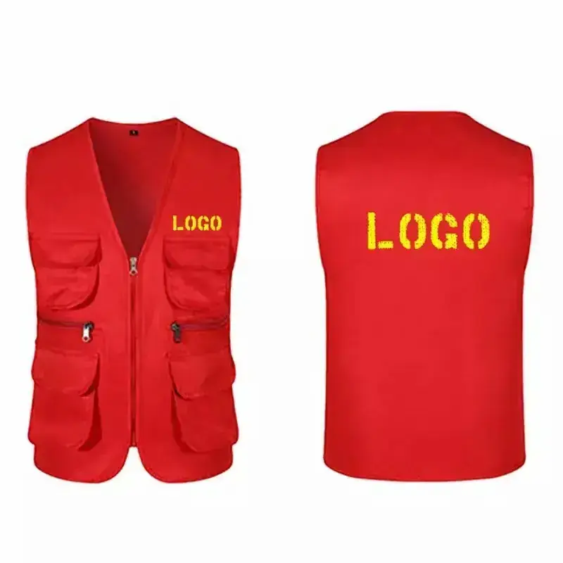 Factory Customized Logo Security Vest Breathable Photographer Work Waistcoat Vest Fishing Vest With Pockets