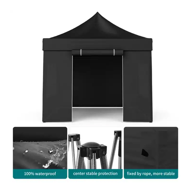 Heavy Duty Gazebo Outdoor Large Iron Shelf 3x3m Pop Up Canopy Tent Events Tent