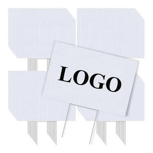 New Product Ideas 2024 Outdoor PP Material Yard Signs Corrugated Plastic Blank Yard Signs With H-Stakes