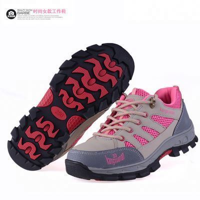 dd Cutie New women work safety shoes Baotou Steel breathable mesh weave fly specialty industrial steel toe boots