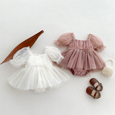 2024 Summer Baby Girls Princess Dresses Toddler Girl Dress Baby Cotton Romper