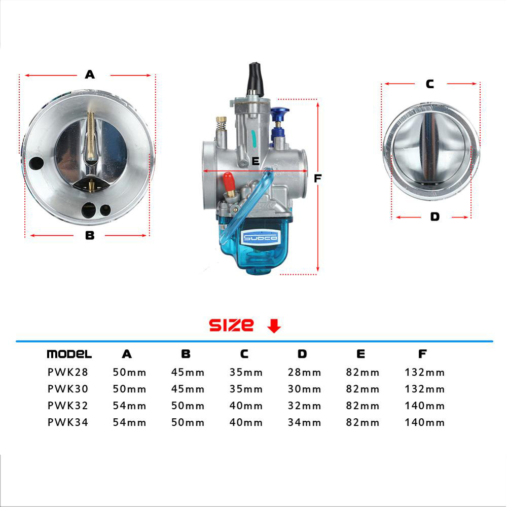 Universal Blue PWK 28 30 32 34mm For Keihin Carburetor With Power Jet For Yamaha Suzuki Honda KTM 125-300cc Dirt Bike ATV