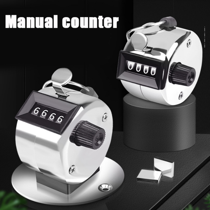 Mini Hand Held Tally Counter Manual Counting Golf Clicker Small Mechanical Training Timer Counter Metal counter with base