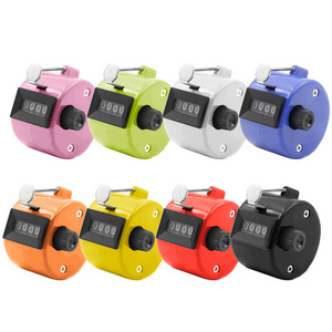 Handheld 4 Digital Tally Counter Mechanical Manual Palm Clicker Number Count Assorted 8 Color Tally Counter Number Count