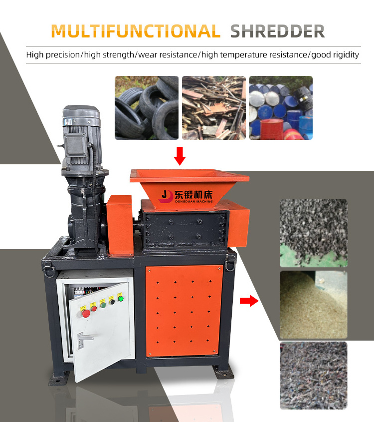 Double Shaft Shredder for E Waste Electronic Computer's Hard Drive Circuit Board Mobile Phone Cd Shredder Waste Plastic