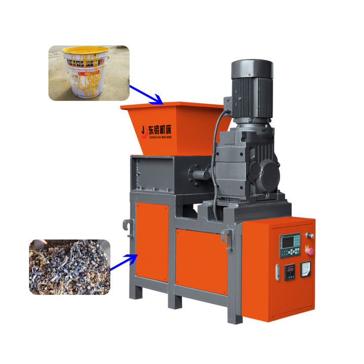 Durable cardboard box double shaft tearing machine electric tobacco shredder leaf chipper shredder