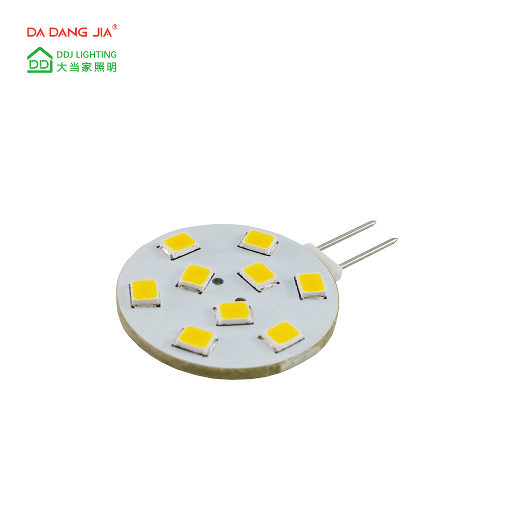 Led G4 9leds bulb 2835SMD T3 JC Bi-Pin AC DC12V 2W Dimmable Flat Disc Lamp for RV Dome Puck Landscape Light