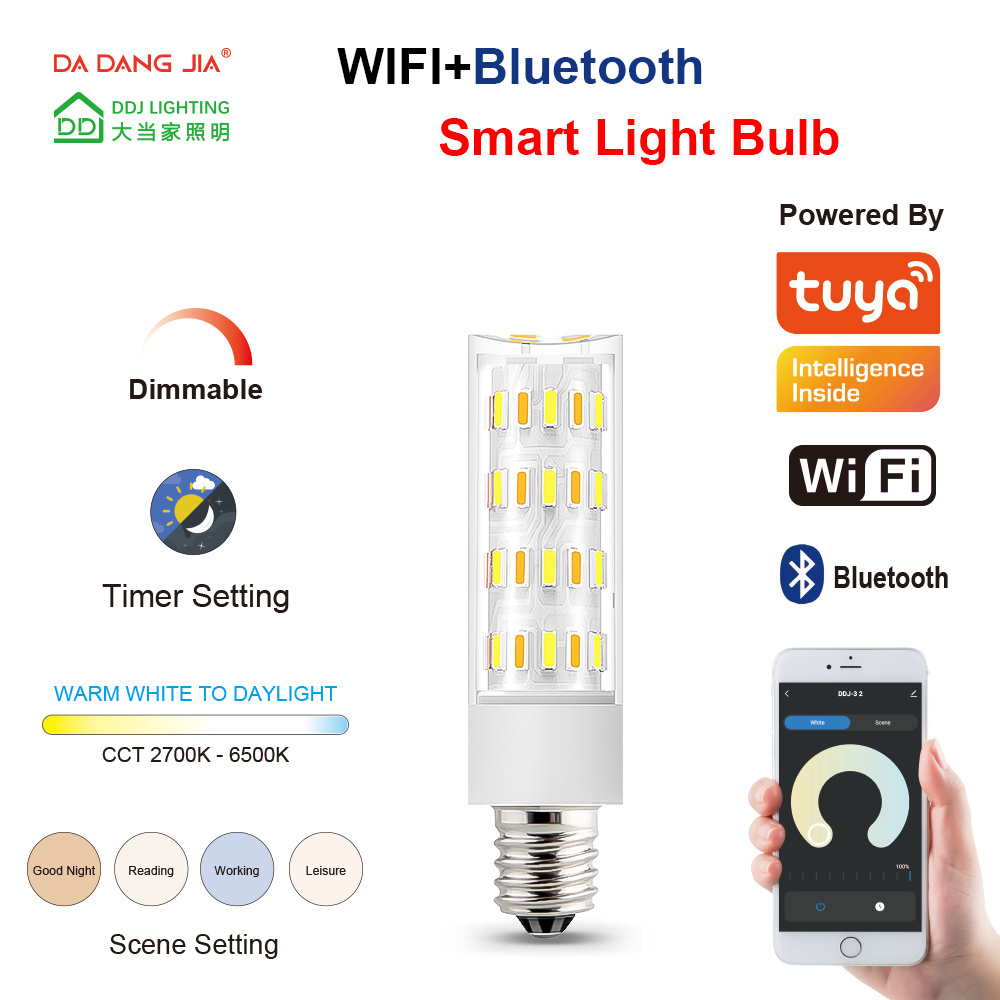 Smart Led Light Small Wireless Wifi+bluetooth Control G4 G9 4W Dimmable 2700-6500k Tuya Smart Bulb