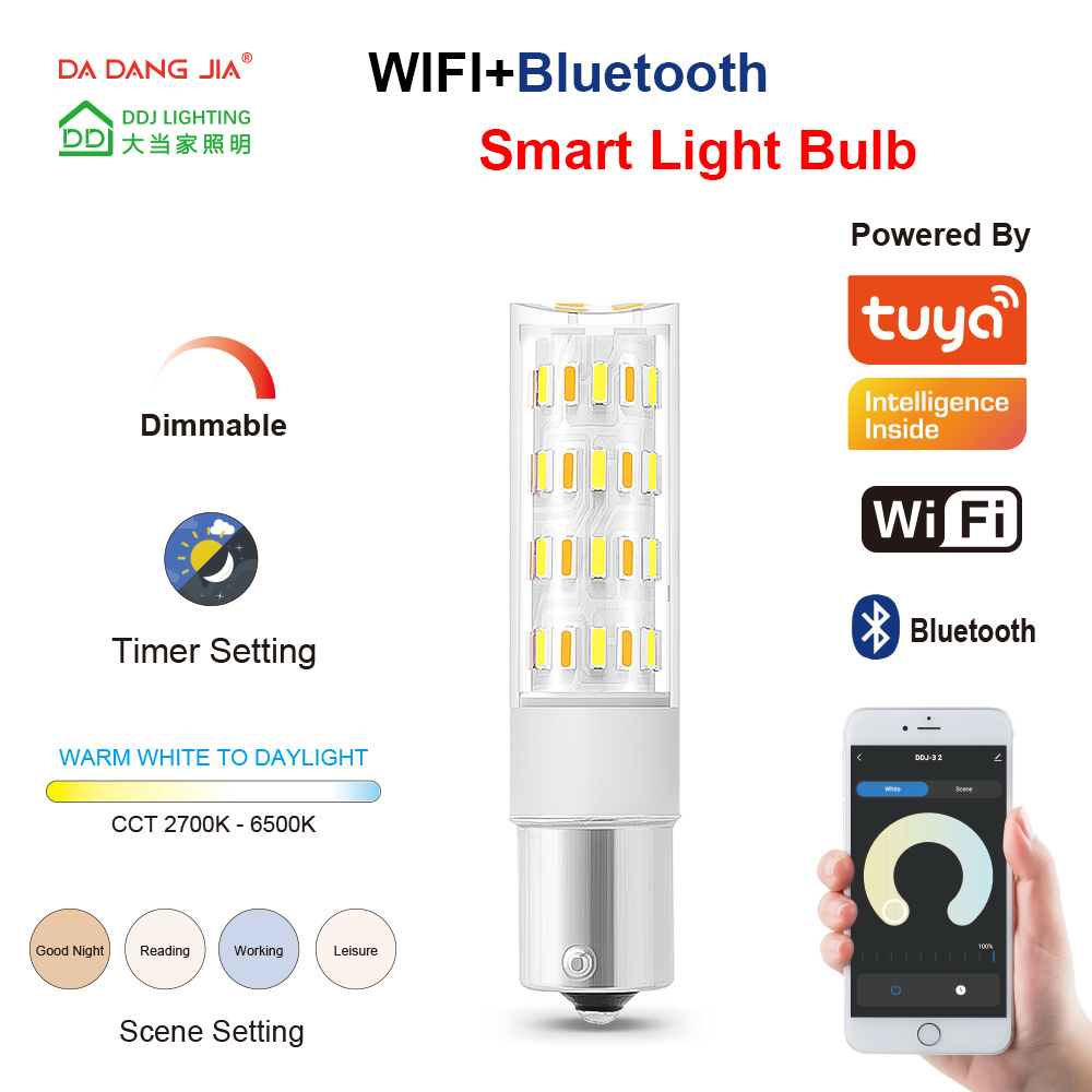 Smart Led Light Small Wireless Wifi+bluetooth Control G4 G9 4W Dimmable 2700-6500k Tuya Smart Bulb