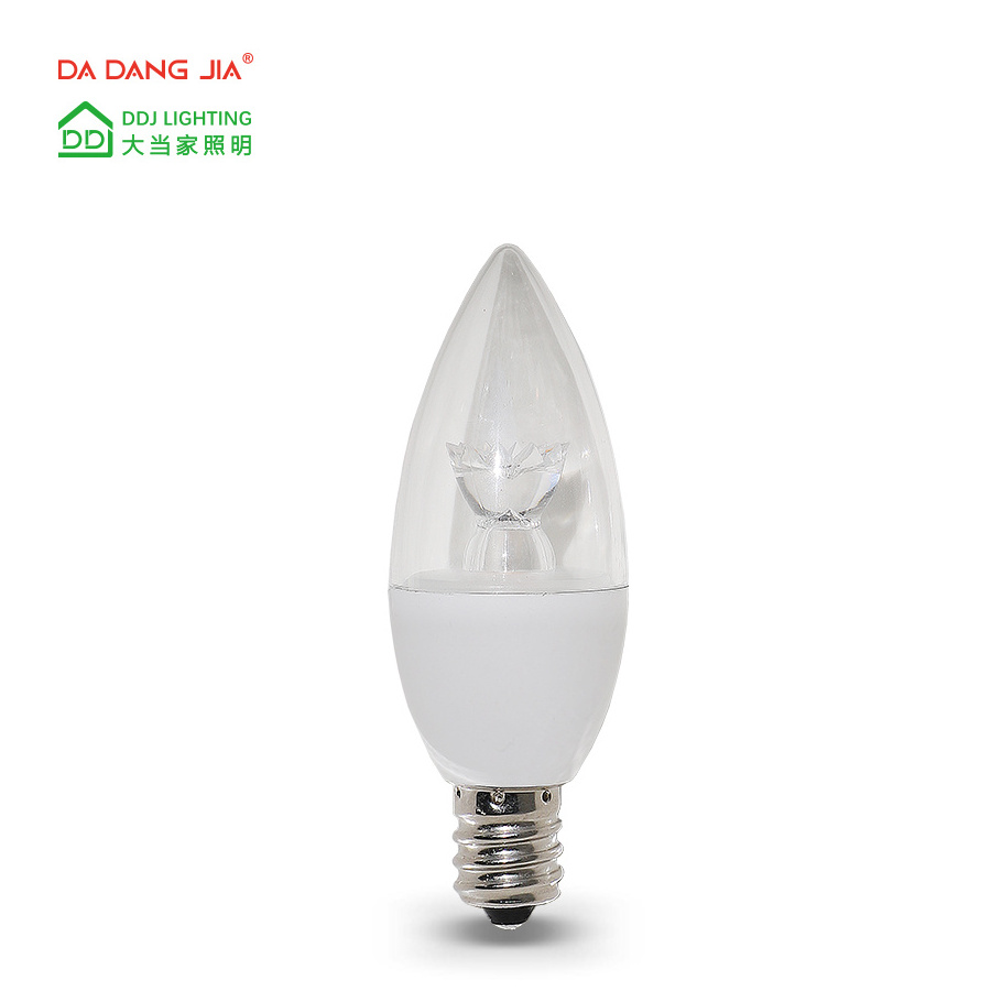 C37 E12 Base Candle Bulbs replacement 50/60w halogen 5W 470 lumens12V 120V/220V warm white/cool white perfect dimmable