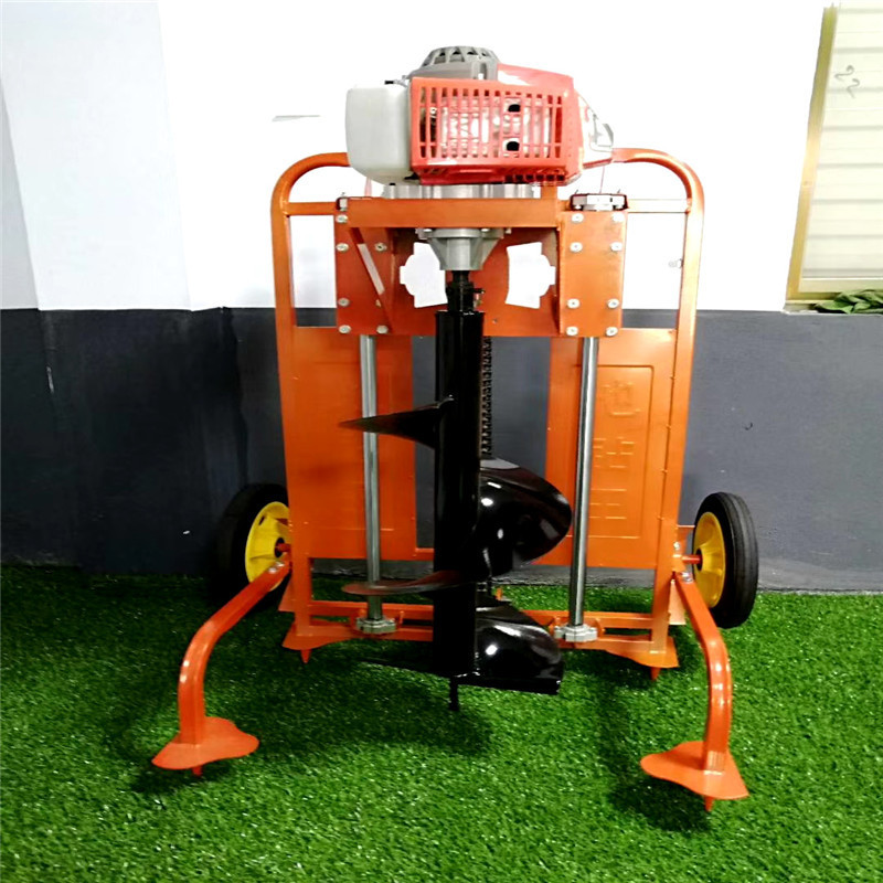 Portable gasoline tree digging machine, seedling and tree planting machine, tree lifting and pit digging machine with soil ball