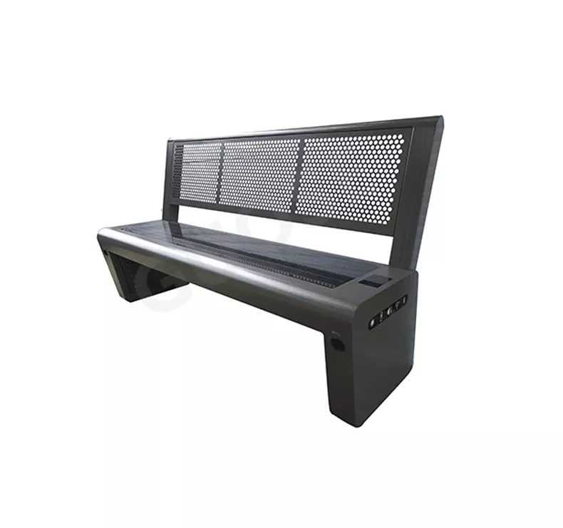 Factory Direct Stadium seat outdoor urban furniture smart solar chair with a back multi-function bench