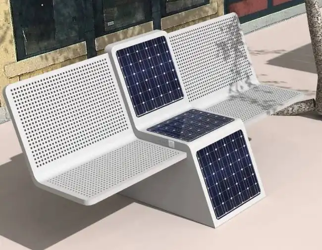 Direct Manufacturer Outdoor Smart Seat Panel Wifi Public Park New Design Solar Bench DDK-2010J