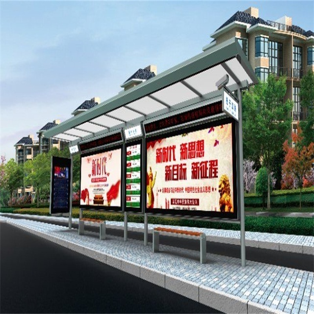 Hot Sale Hot Dip Galvanized Sheet Air Conditioner Bus Shelter Modern Advertising Bus Station Supplier