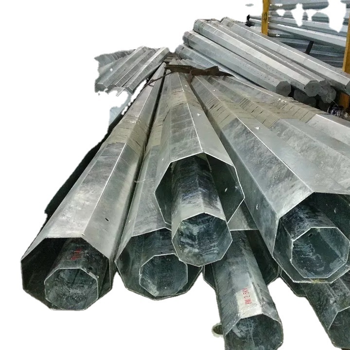 25-65FT medium voltage Galvanized Tubular Utility Steel Transmission Poles