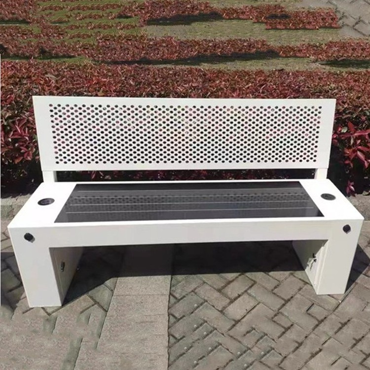 Manufacture Garden Patio Urban Metal waterproof Smart Outdoor Furniture High Quality Modern Solar Benches