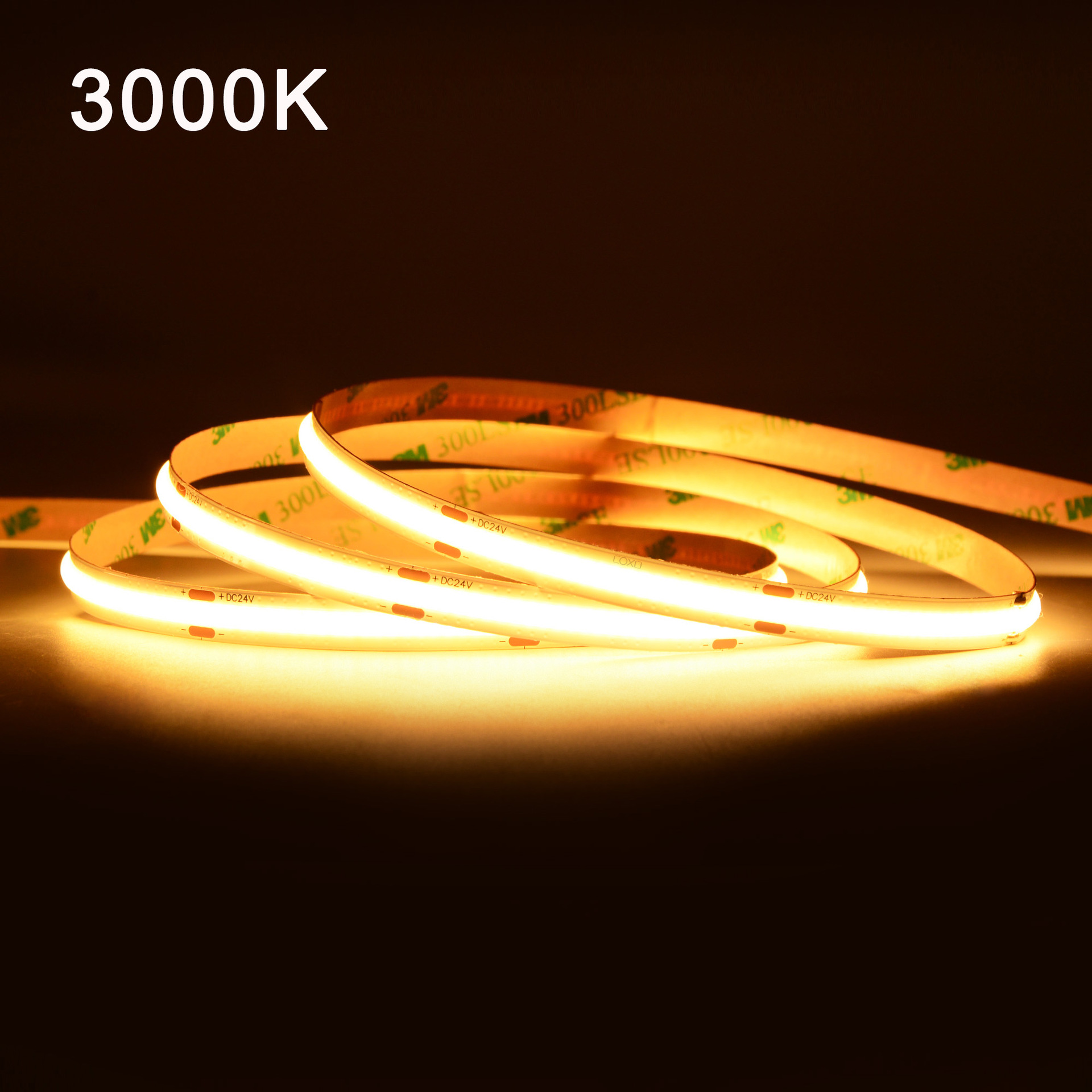 High Cri 90 95 98 cob led 2.7mm 3mm 5mm 8mm 10mm 2700K 3000K 4000K 6000K 24v 12v 320 480 528 800 COB led stripe tape strip light