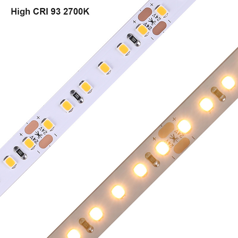 High Cri 90 95 97 2835 2700K 3000K 4000K 5mm 8mm 10mm 60 120 180 240 60led 120led 180led 240led 12V 24V SMD 2835 Led Strip Light