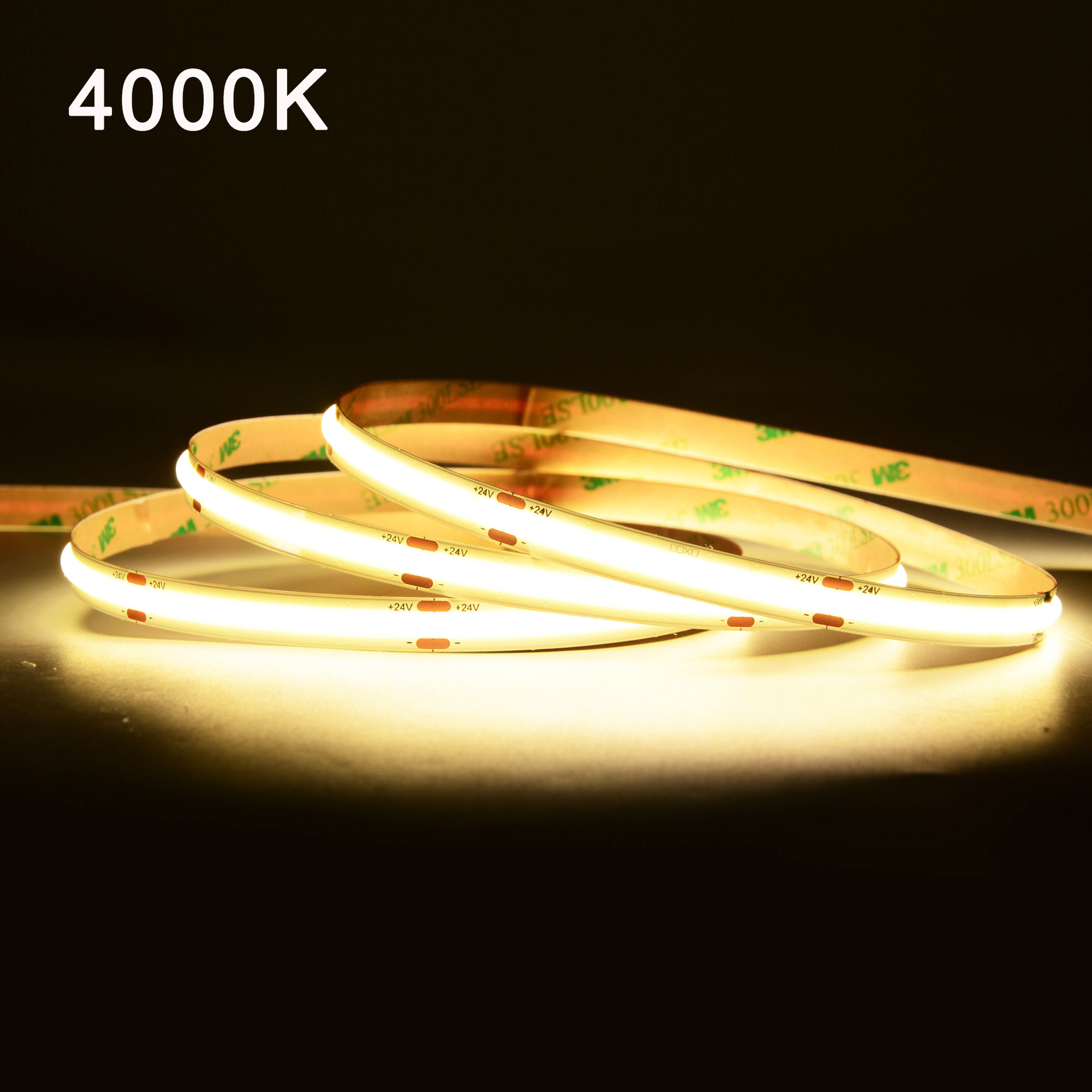 High Cri 90 95 98 cob led 2.7mm 3mm 5mm 8mm 10mm 2700K 3000K 4000K 6000K 24v 12v 320 480 528 800 COB led stripe tape strip light