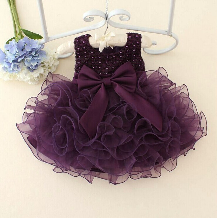 beaded tulle fower girl dress infant toddler bridal party frock princess dresses for children wearing