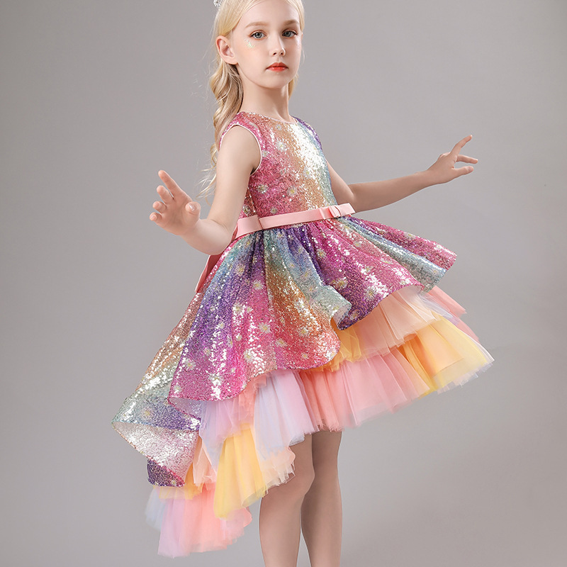 New sequin decorative lace skirt sweet princess dress birthday party piano performance catwalk dress