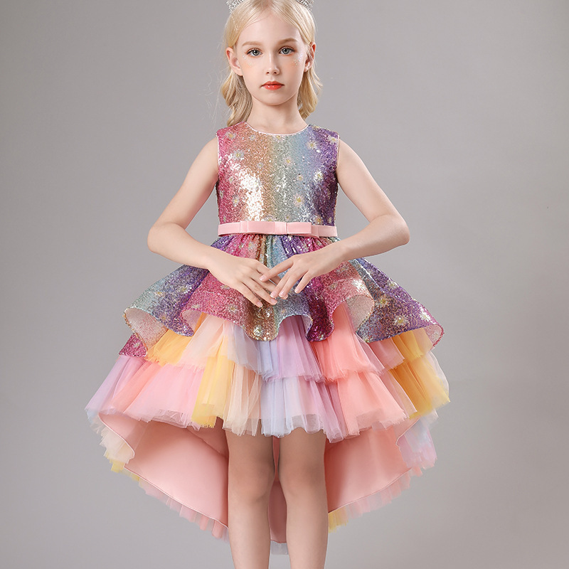 New sequin decorative lace skirt sweet princess dress birthday party piano performance catwalk dress