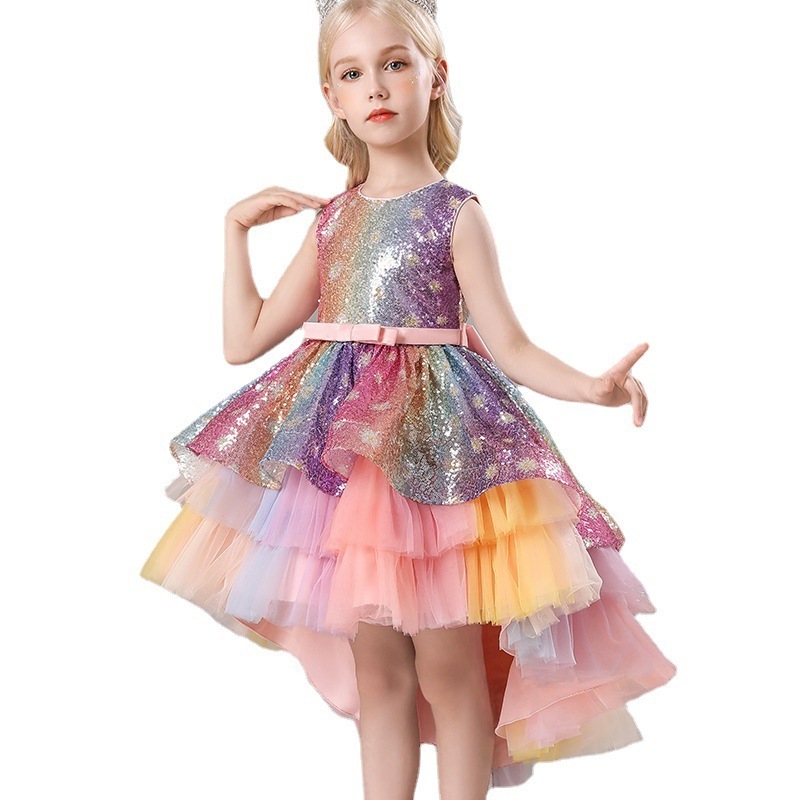 New sequin decorative lace skirt sweet princess dress birthday party piano performance catwalk dress