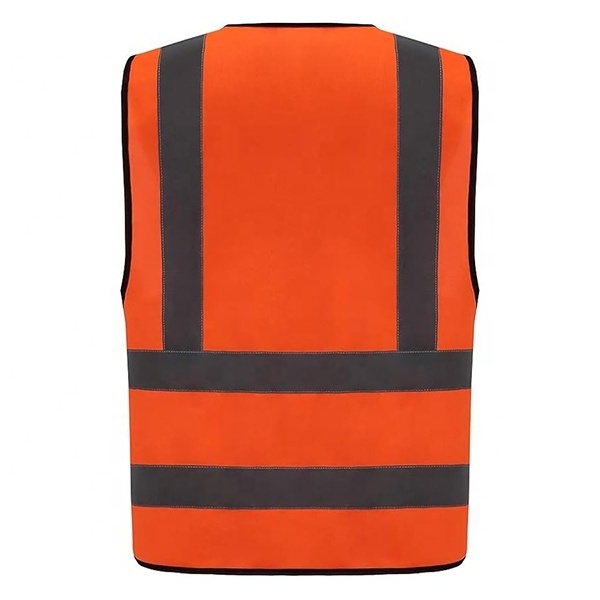 Reflective Safety Vest, Orange Reflective High Visibility, Hi Vis Silver Strip For Crossing Guard, Road, Construction, Running