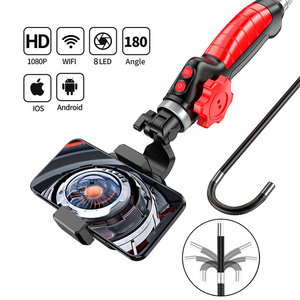 Wifi 180 Degree Rotation Two-Way Articulating Borescope 8.5mm IP67 Automotive Endoscope Camera for Car Support IPhone Android