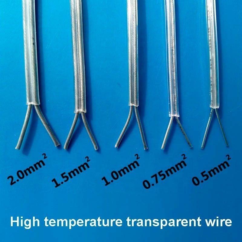 Power Cables Clear 2 3 5 Core 0.75mm Electric Cord Transparent PVC Insulated Electrical Copper Wire for Glass Pendant Light