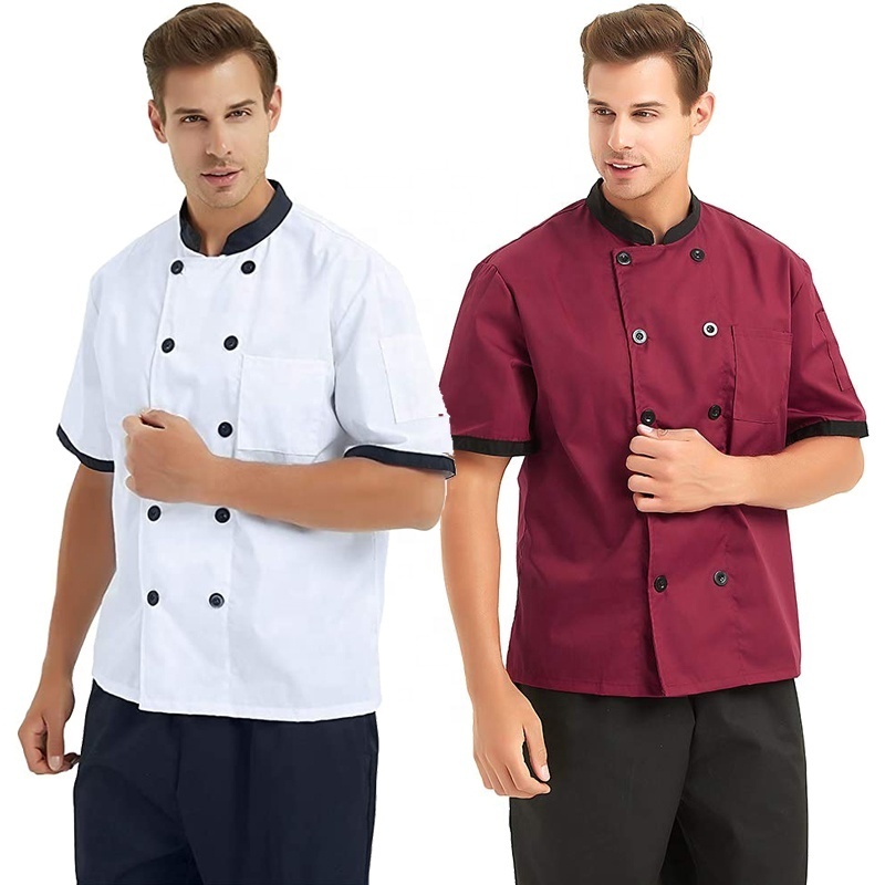 Modern Hotel Uniforms White Chef Coat Button Down Restaurant Kitchen Staff Shirt Waiter Outfit Cook Work Clothes Chef Jacket