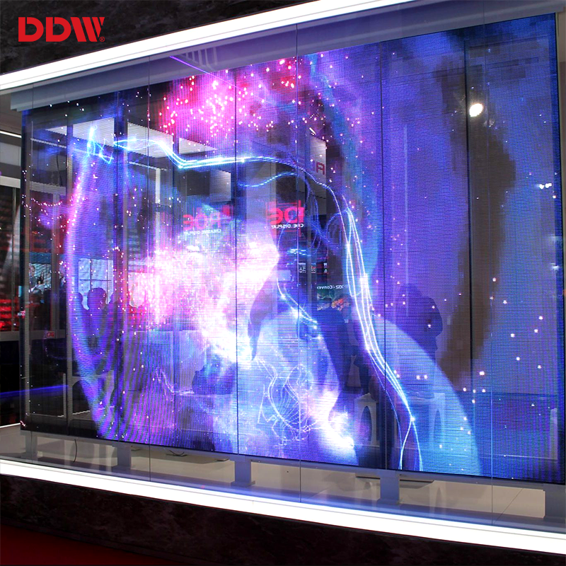 Stock Supply P10 Self Adhesive Transparente Led Screen Glass Window Flexible Transparent Led display Film For Advertising Use