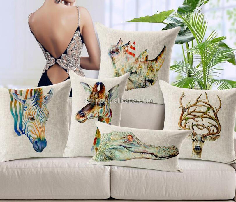 Wholesale Velvet Soft Square Throw Pillow Cover Oil Painting Sofa Cushion Covers