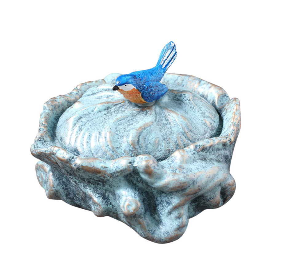 Household Items Modern Irregular Cyan Bird Cover Cool Ashtray