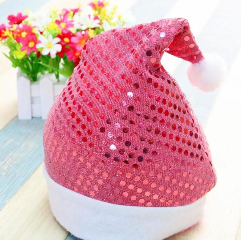 Wholesale Price Low MOQ Fashion Multi-colors Glitter Fabric Newest Christmas Hat