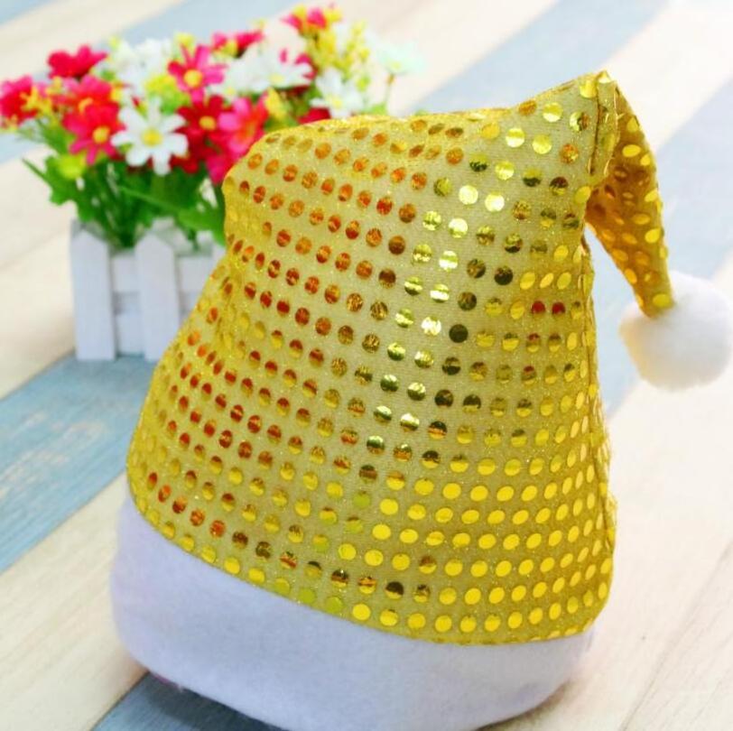 Wholesale Price Low MOQ Fashion Multi-colors Glitter Fabric Newest Christmas Hat