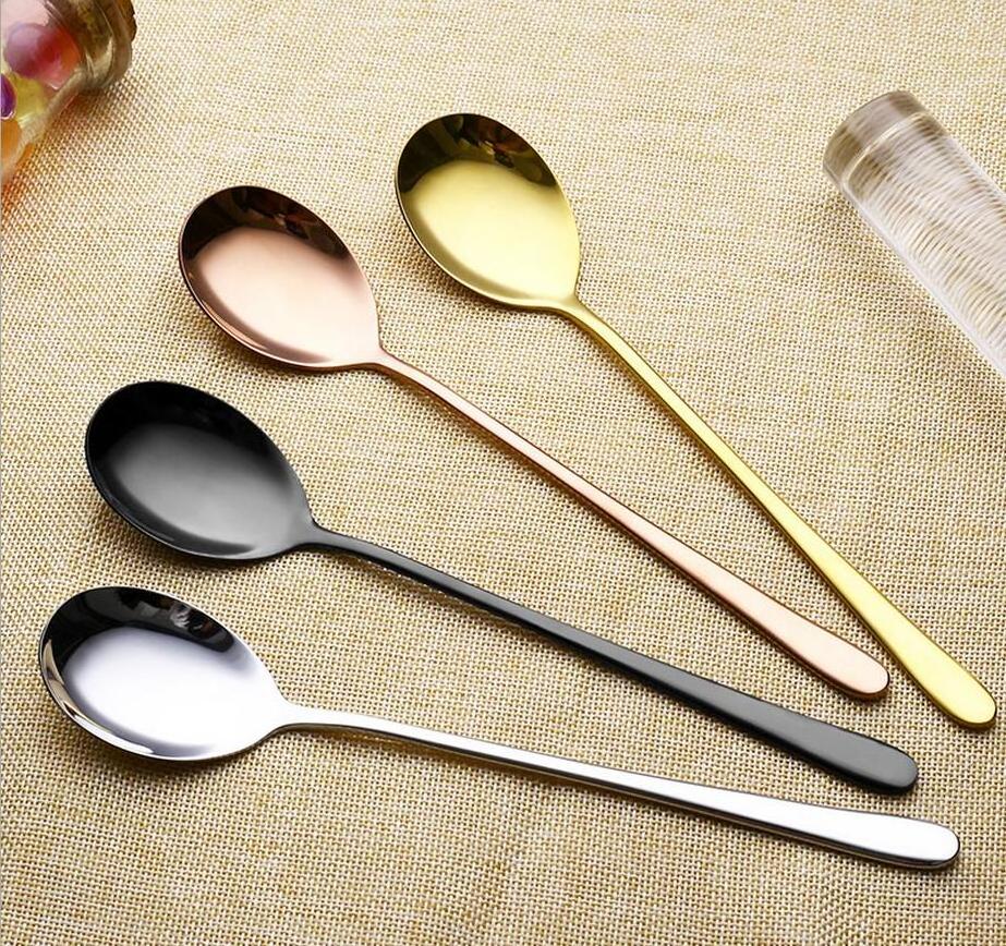 Custom Black Tea Spoon Food Grade Dessert Spoon Unbreakable Dinner Set