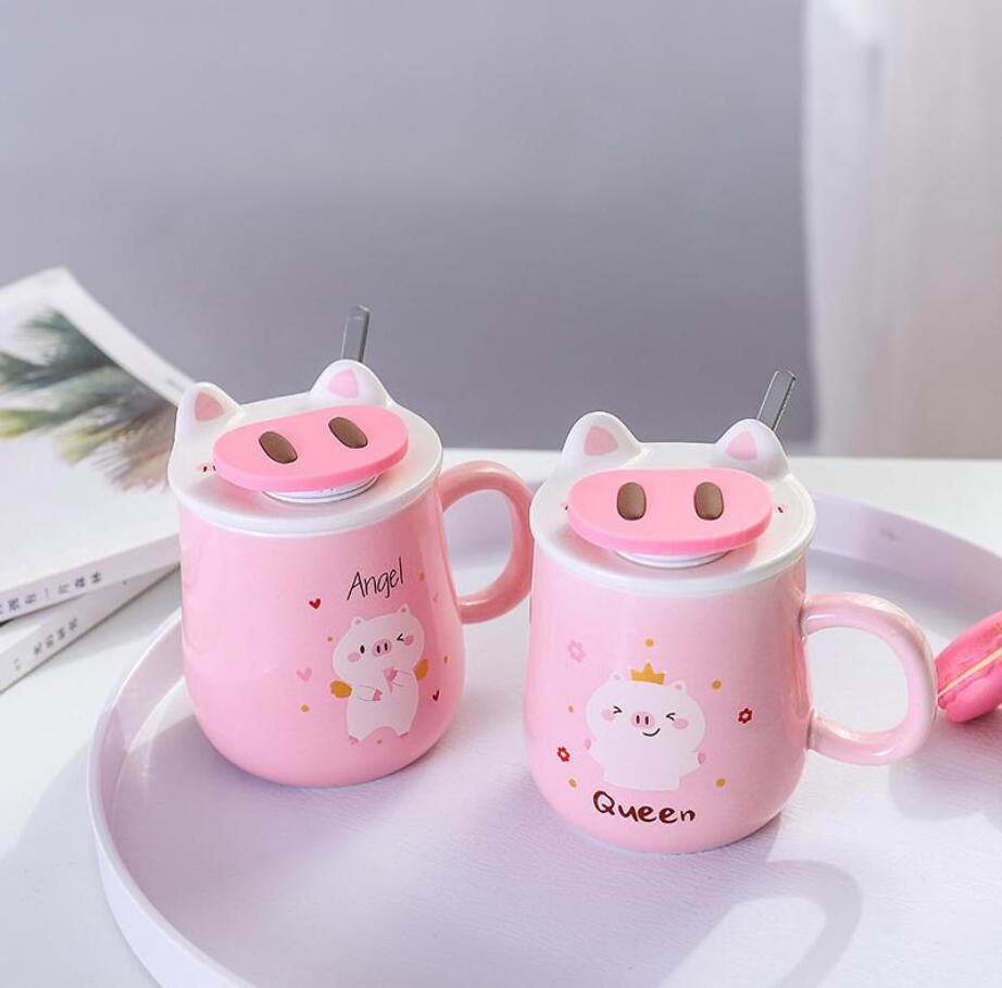 top seller Birthday Wishes Top Silicone Pig Nose Pink Ceramic Mug 3d