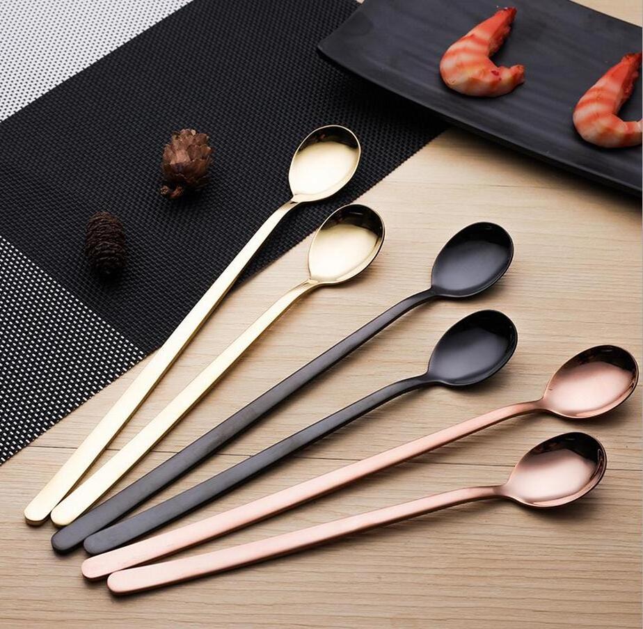 Custom Black Tea Spoon Food Grade Dessert Spoon Unbreakable Dinner Set