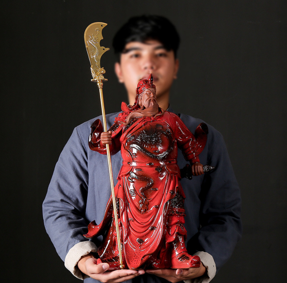 Wholesale custom religious figure statues Famous Hero Guanyu Decoration Craft Ceramic