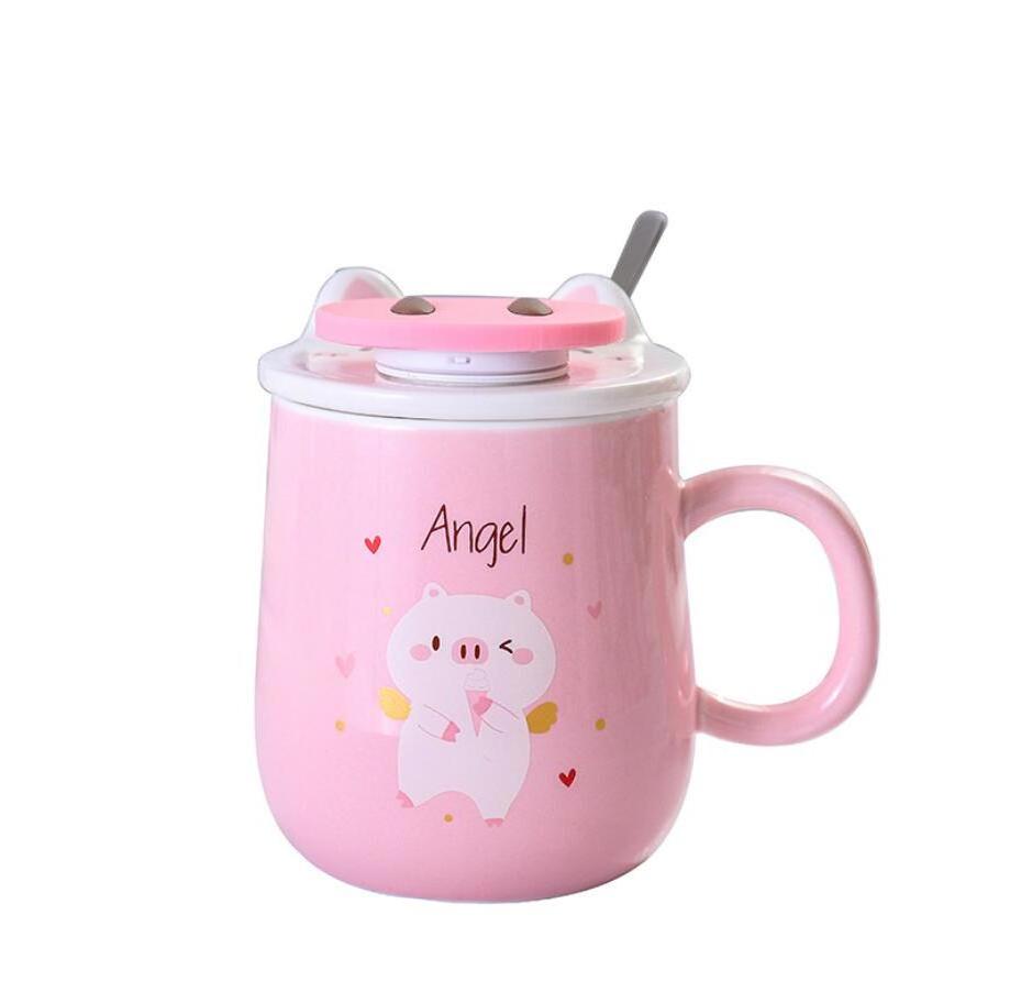 top seller Birthday Wishes Top Silicone Pig Nose Pink Ceramic Mug 3d