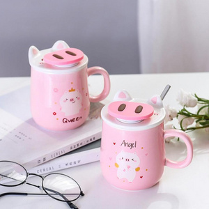 top seller Birthday Wishes Top Silicone Pig Nose Pink Ceramic Mug 3d