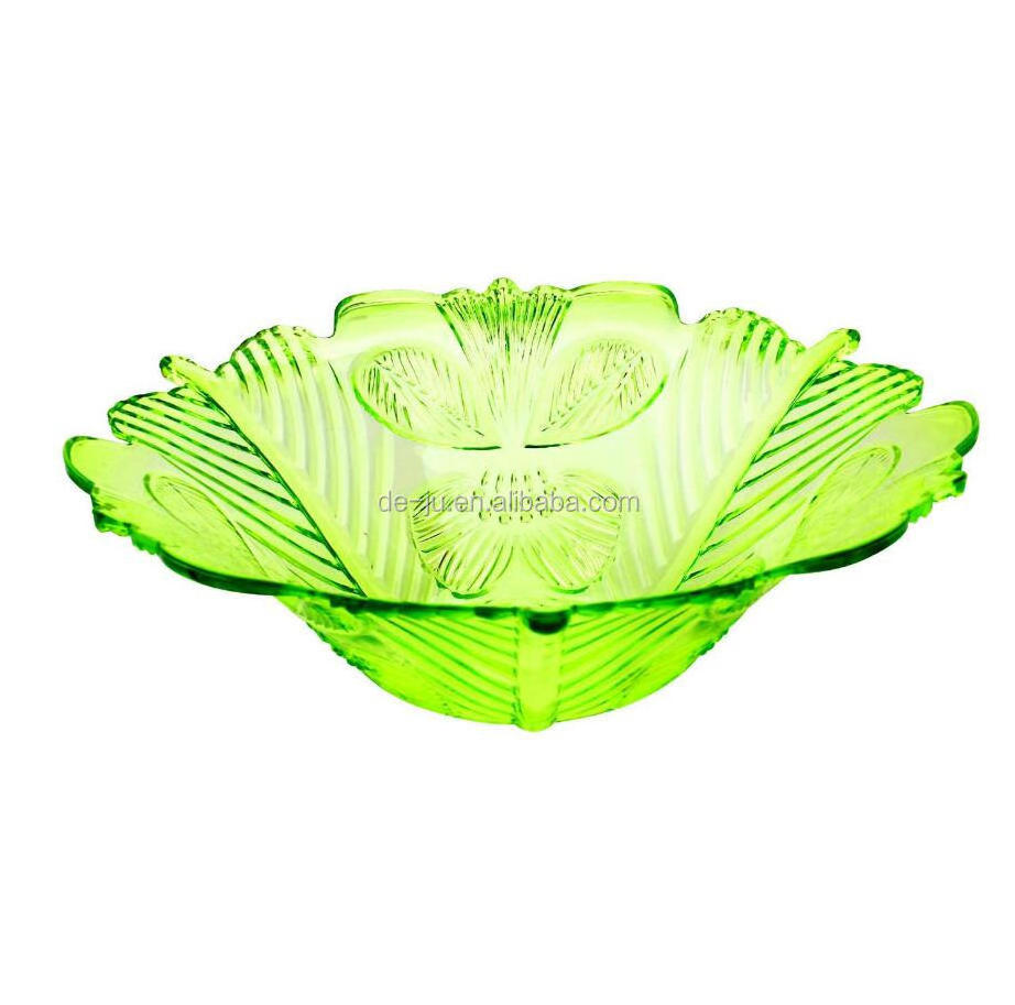 Reusable Round PC Acrylic Salad Bowl Crystal Clear Unique Fancy Snack Fruit Tray