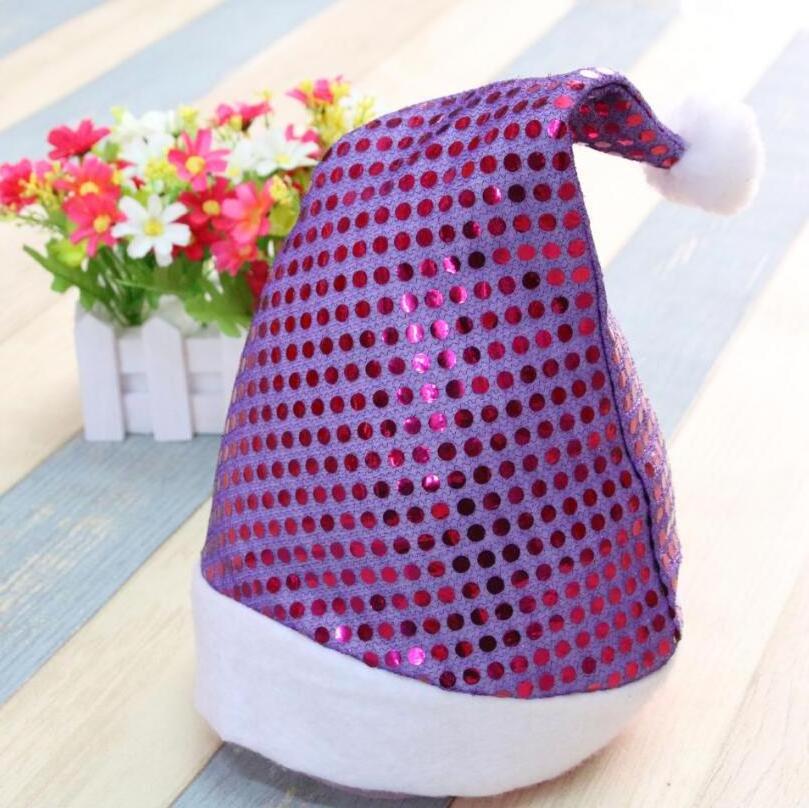 Wholesale Price Low MOQ Fashion Multi-colors Glitter Fabric Newest Christmas Hat