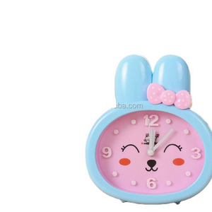 Cute Design Hot Selling Mini Children Pink Blue Rabbit Kids Alarm Clock